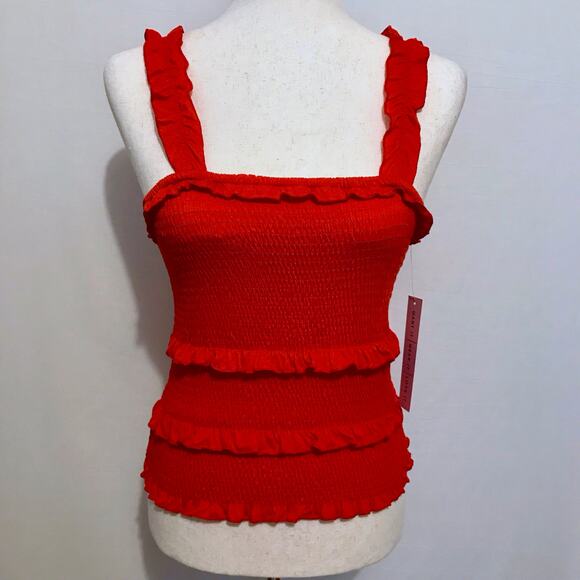 Crave Fame NWT Red Smocked Sleeveless Top Juniors S - Picture 2 of 11